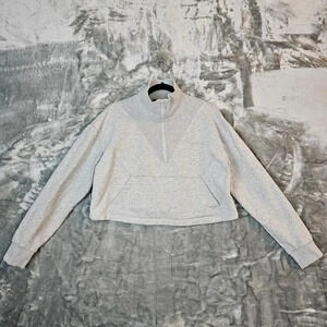 Outdoor Voices Jacket Womens Large Grey Cropped Athleisure Cozy Workout